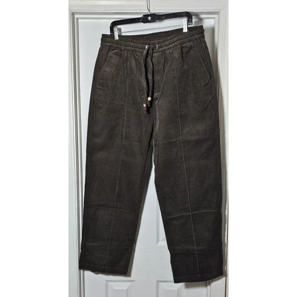 Tombolo Easy‎ Going Pants Brown Corduroy Men's Size XL Drawstring Pockets